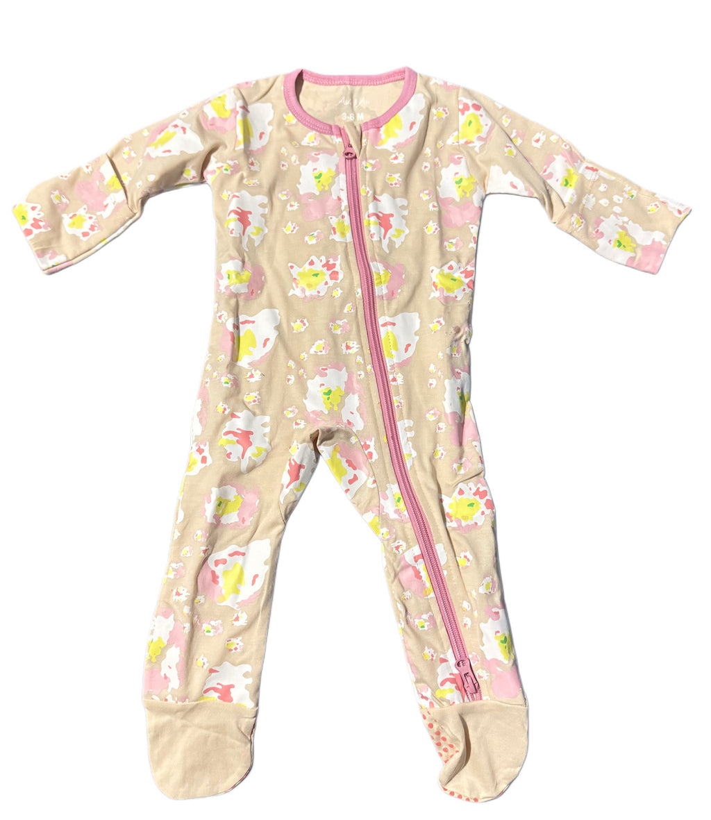 Two Way Zippered Footie Pretty In Rose