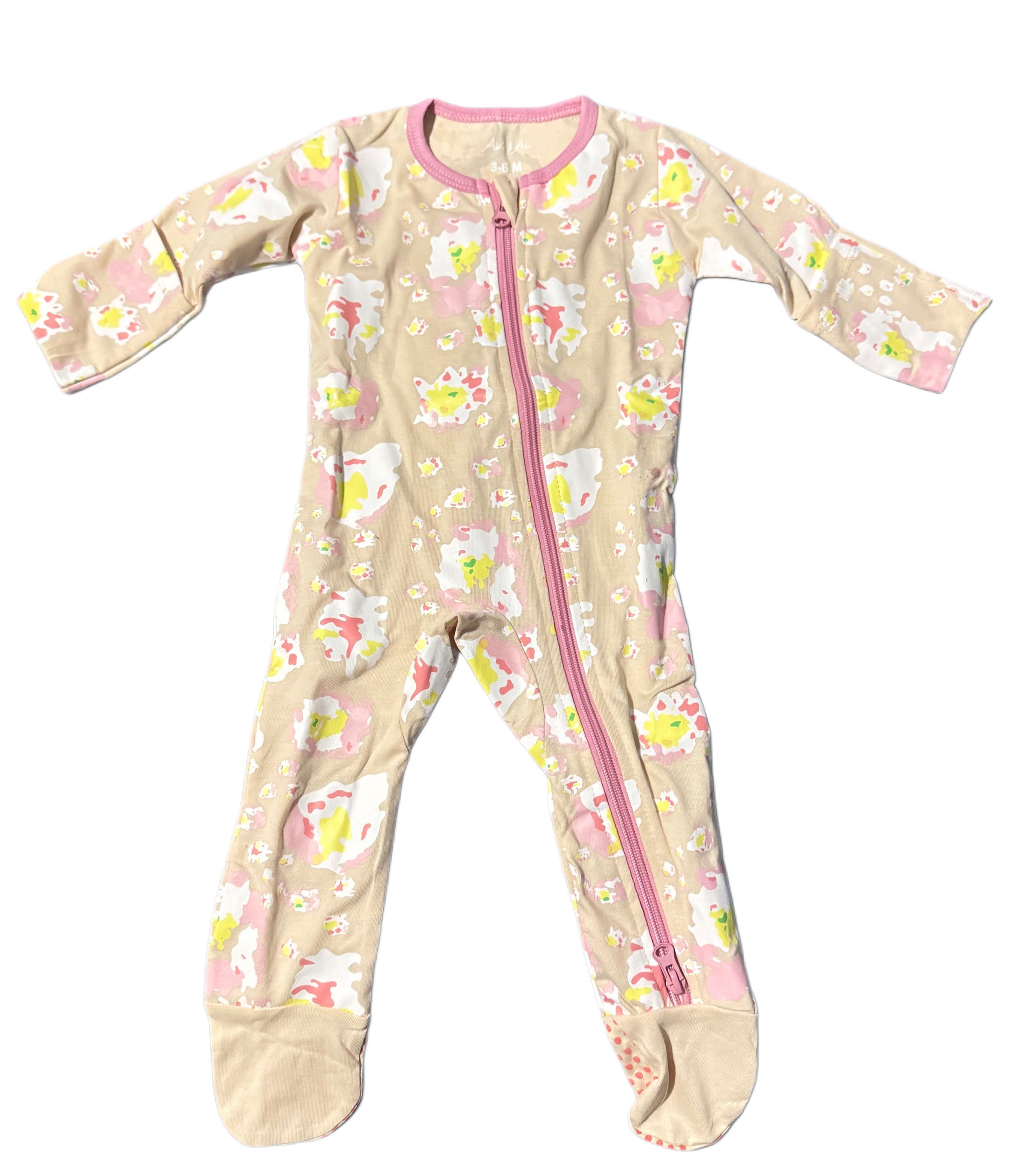 Two Way Zippered Footie Pretty In Rose