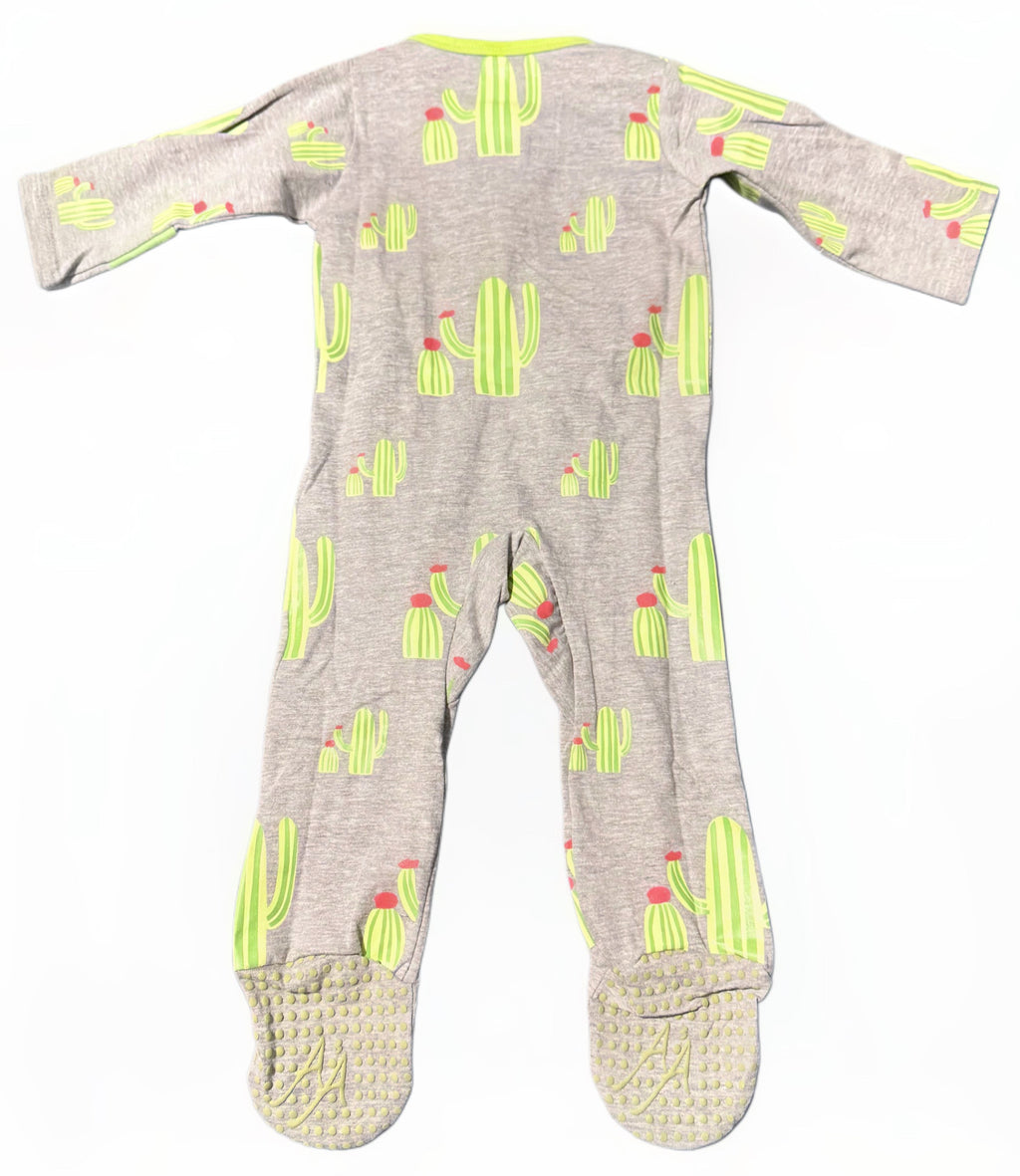 Two Way Zippered Footie Playful Cactus