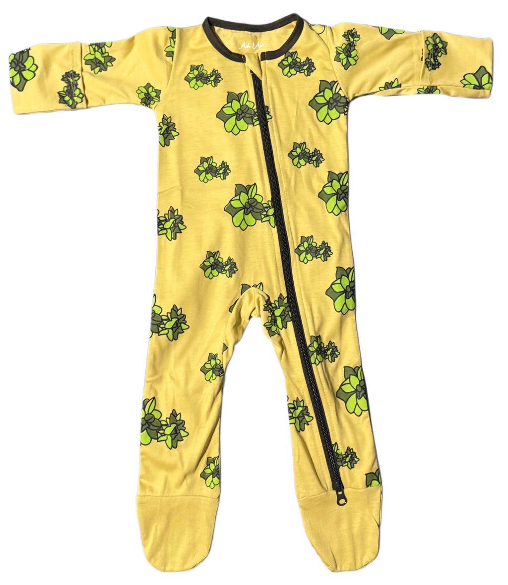 Two Way Zippered Footie Growing Succulent