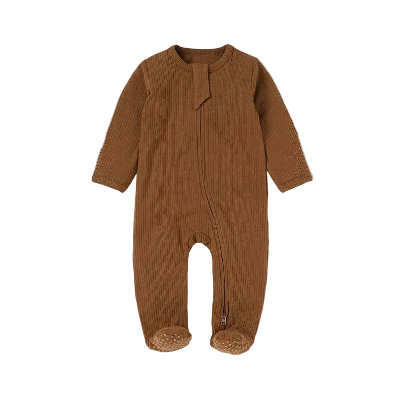 Organic Cotton Baby Romper Knit Bodysuit with Footies